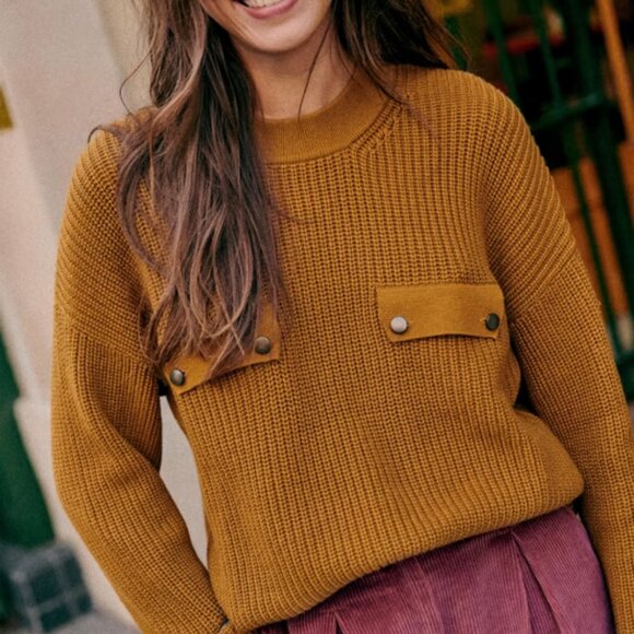 SOLD - SÉZANE Caleb Jumper in Brown Gold Size S (NEW WITH TAGS) - Picture 3 of 5